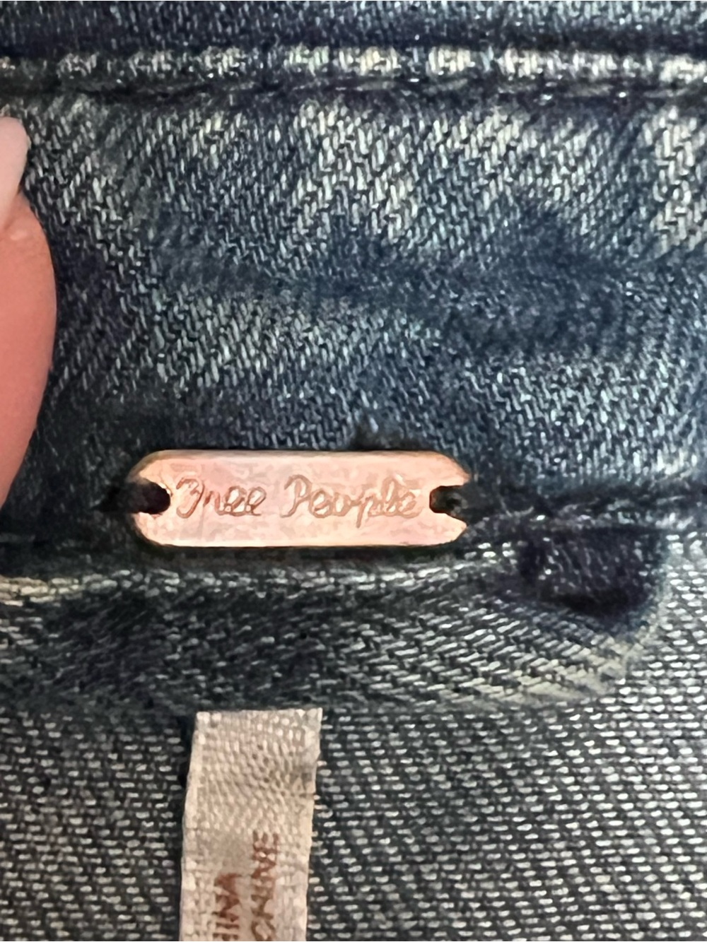 Free People Denim Cropped Moto Jacket - Size Small - Picture 8 of 9